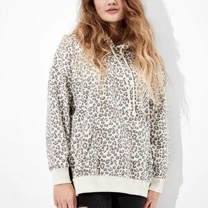 American Eagle Ahh-mazingly Soft Snow Leopard Hoodie